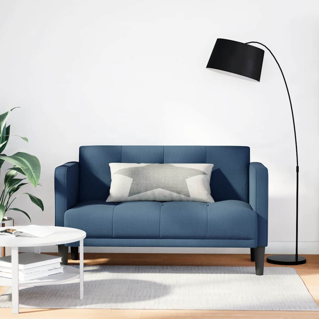 vidaXL Zweisitzer-Sofa Blau 111 cm Stoff