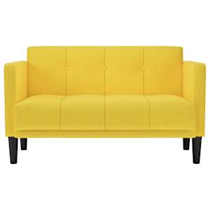 vidaXL Sof&aacute; de dos plazas amarillo de 111 cm con tapizado de tela