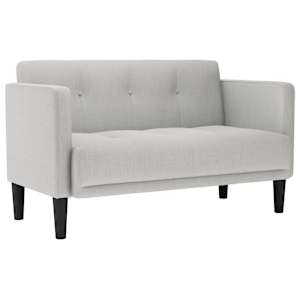 Loveseat Sofa obláčkově šedá 111 cm textil - obrázek 2