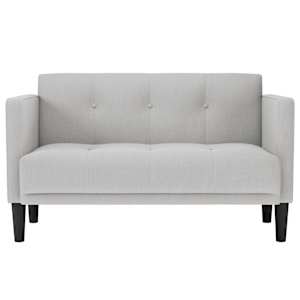 Loveseat Sofa obláčkově šedá 111 cm textil - obrázek 3