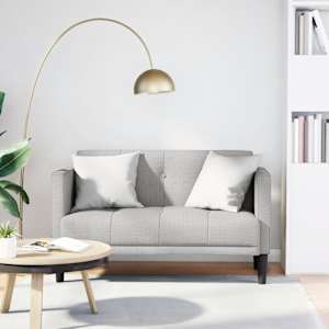Loveseat Sofa obláčkově šedá 111 cm textil - obrázek 1