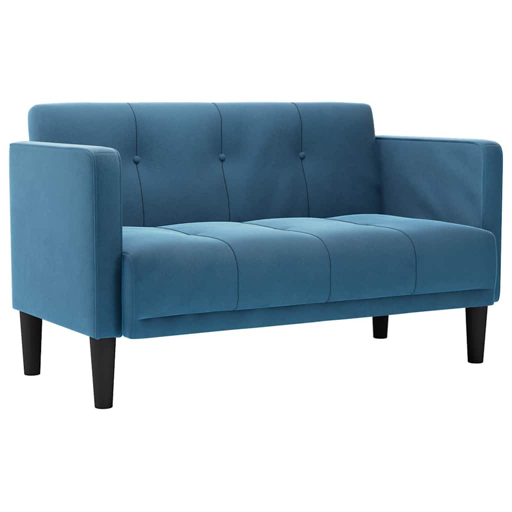 Thumbnail - vidaXL Zweisitzer-Sofa Blau 111 cm Samt