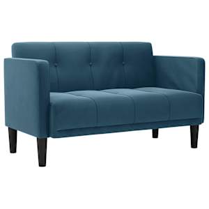 Loveseat Sofa modrá 111 cm samet - obrázek 2