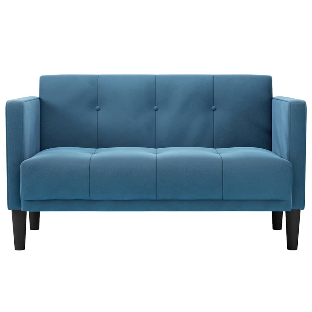 Thumbnail - vidaXL Zweisitzer-Sofa Blau 111 cm Samt