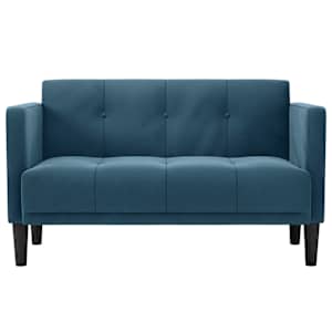 Loveseat Sofa modrá 111 cm samet - obrázek 3