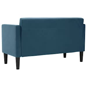 Loveseat Sofa modrá 111 cm samet - obrázek 5