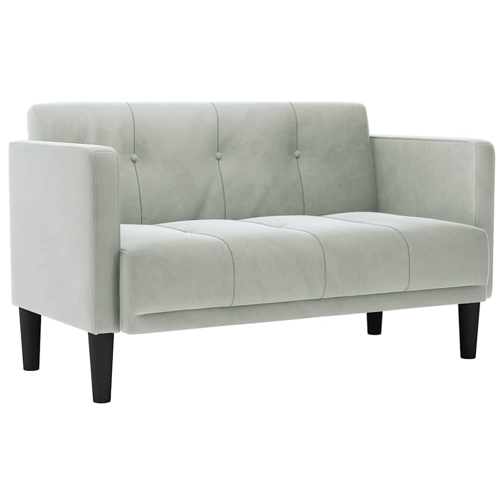 vidaXL Canapea loveseat, gri deschis, 111 cm, catifea