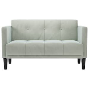 Loveseat Sofa světle šedá 111 cm samet - obrázek 3