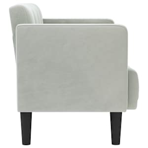 Loveseat Sofa světle šedá 111 cm samet - obrázek 4