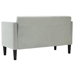 Loveseat Sofa světle šedá 111 cm samet - obrázek 5