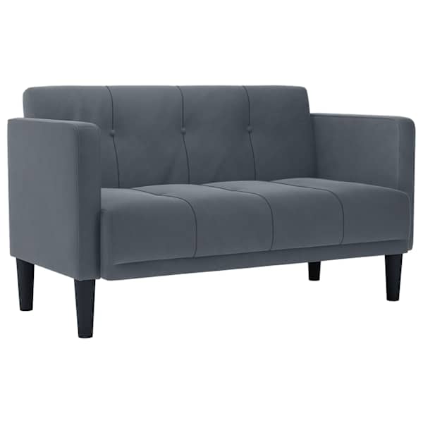 vidaXL kahekohaline diivan, tumehall, 111 cm, samet