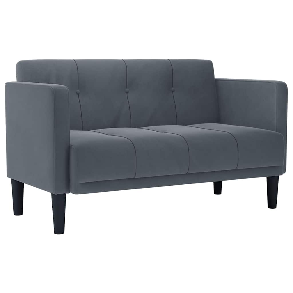 vidaXL Loveseat Sofa tmavě šedá 111 cm samet