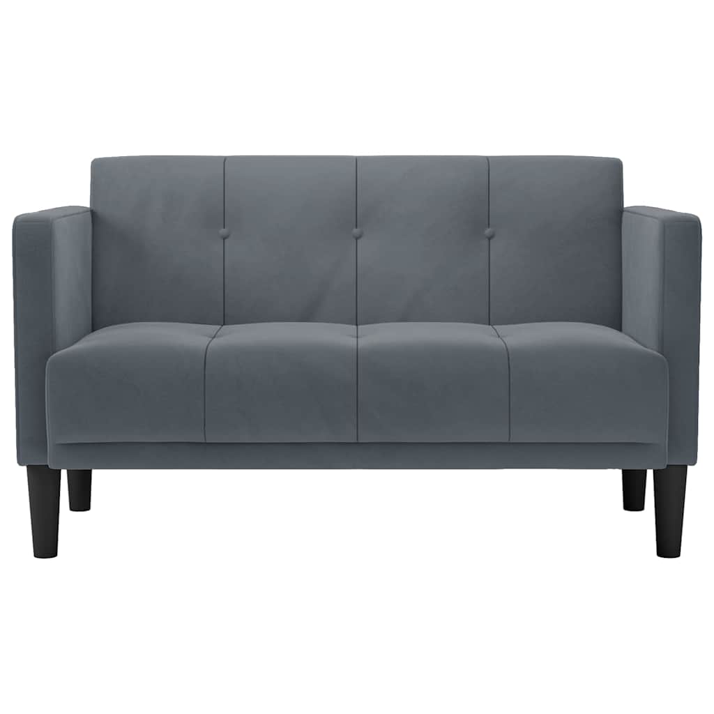 vidaXL Canapea loveseat, gri închis, 111 cm, catifea