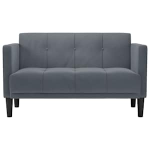 Loveseat Sofa tmavě šedá 111 cm samet - obrázek 3