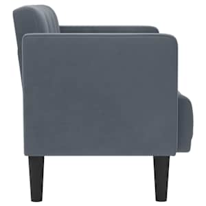 Loveseat Sofa tmavě šedá 111 cm samet - obrázek 4