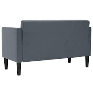 Loveseat Sofa tmavě šedá 111 cm samet - obrázek 5