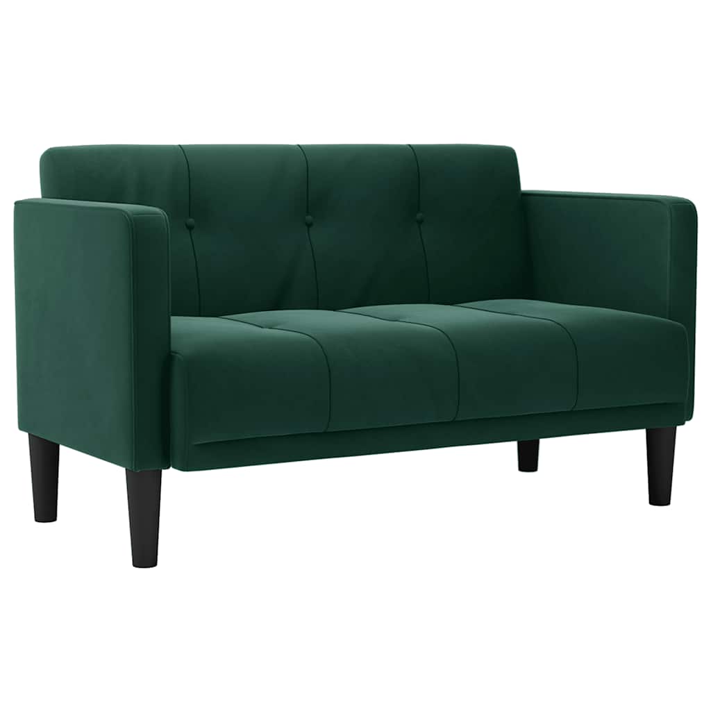 VidaXL Loveseat Bank Donkergroen 111 Cm Fluweel