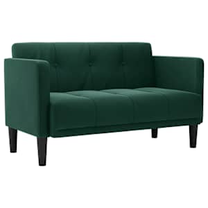 Loveseat Sofa tmavě zelená 111 cm samet - obrázek 2