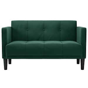 Loveseat Sofa tmavě zelená 111 cm samet - obrázek 3