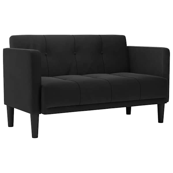 vidaXL kahekohaline diivan, must, 111 cm, samet