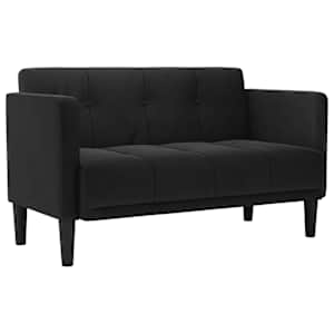 Loveseat Sofa černá 111 cm samet - obrázek 2