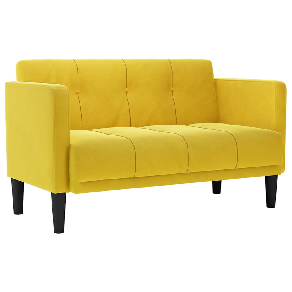 vidaXL Loveseat Sofa žlutá 111 cm samet