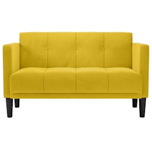 Loveseat Sofa žlutá 111 cm samet - obrázek 3