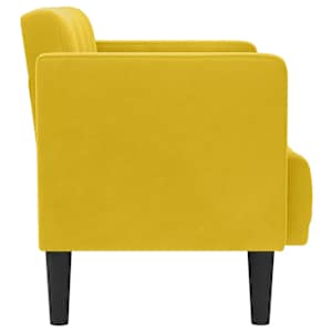 Loveseat Sofa žlutá 111 cm samet - obrázek 4