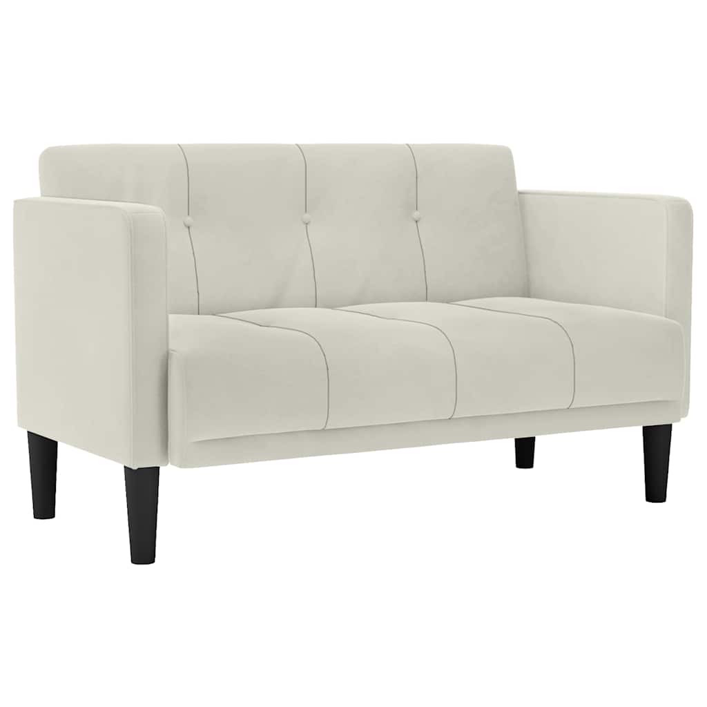 vidaXL Loveseat bank crème 111 cm fluweel, foto 3