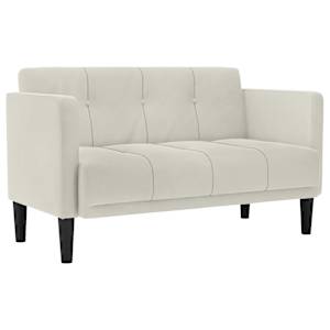 Loveseat Sofa krémová 111 cm samet - obrázek 2