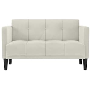 Loveseat Sofa krémová 111 cm samet - obrázek 3