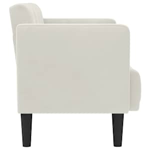 Loveseat Sofa krémová 111 cm samet - obrázek 4