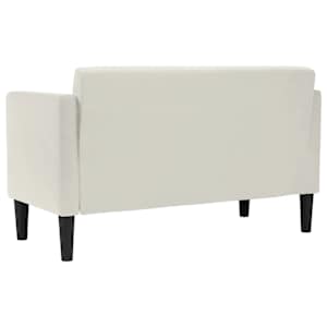 Loveseat Sofa krémová 111 cm samet - obrázek 5