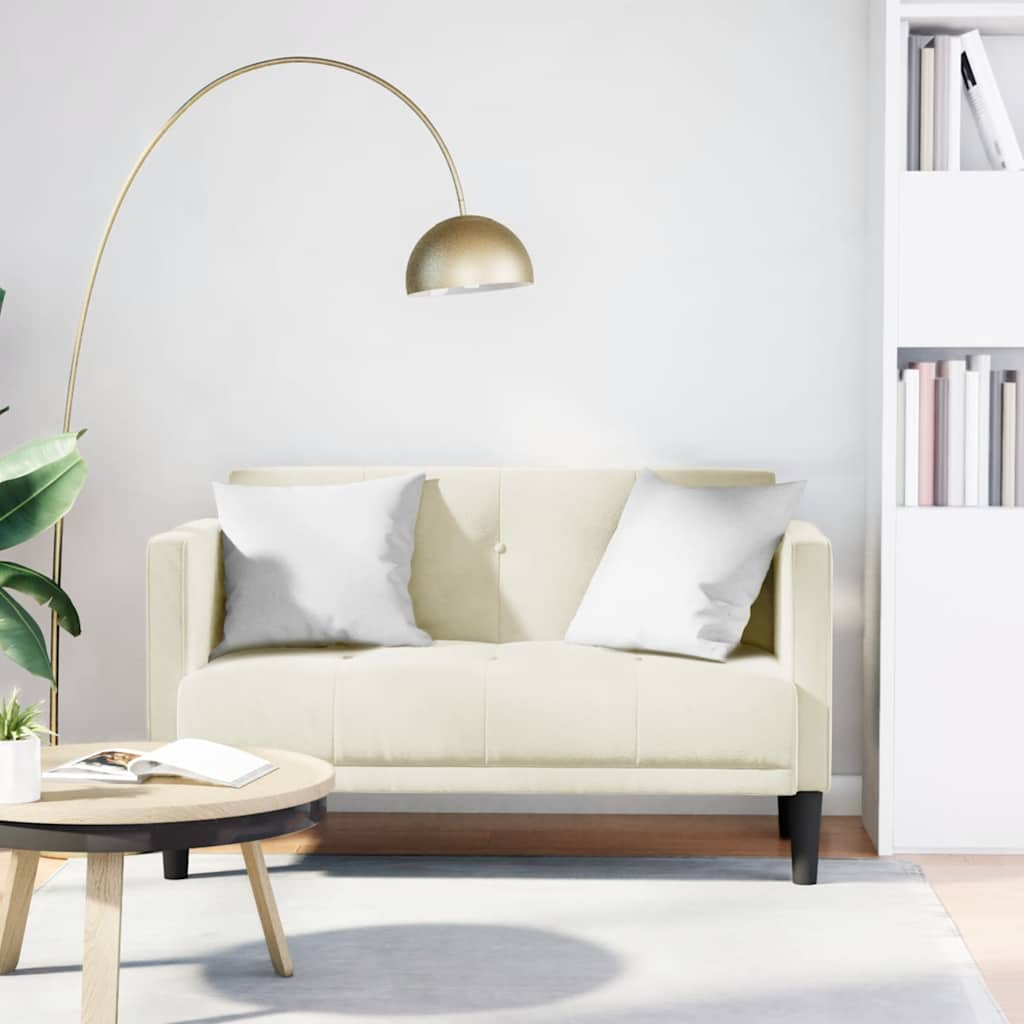 vidaXL Zweisitzer-Sofa Creme 111 cm Samt