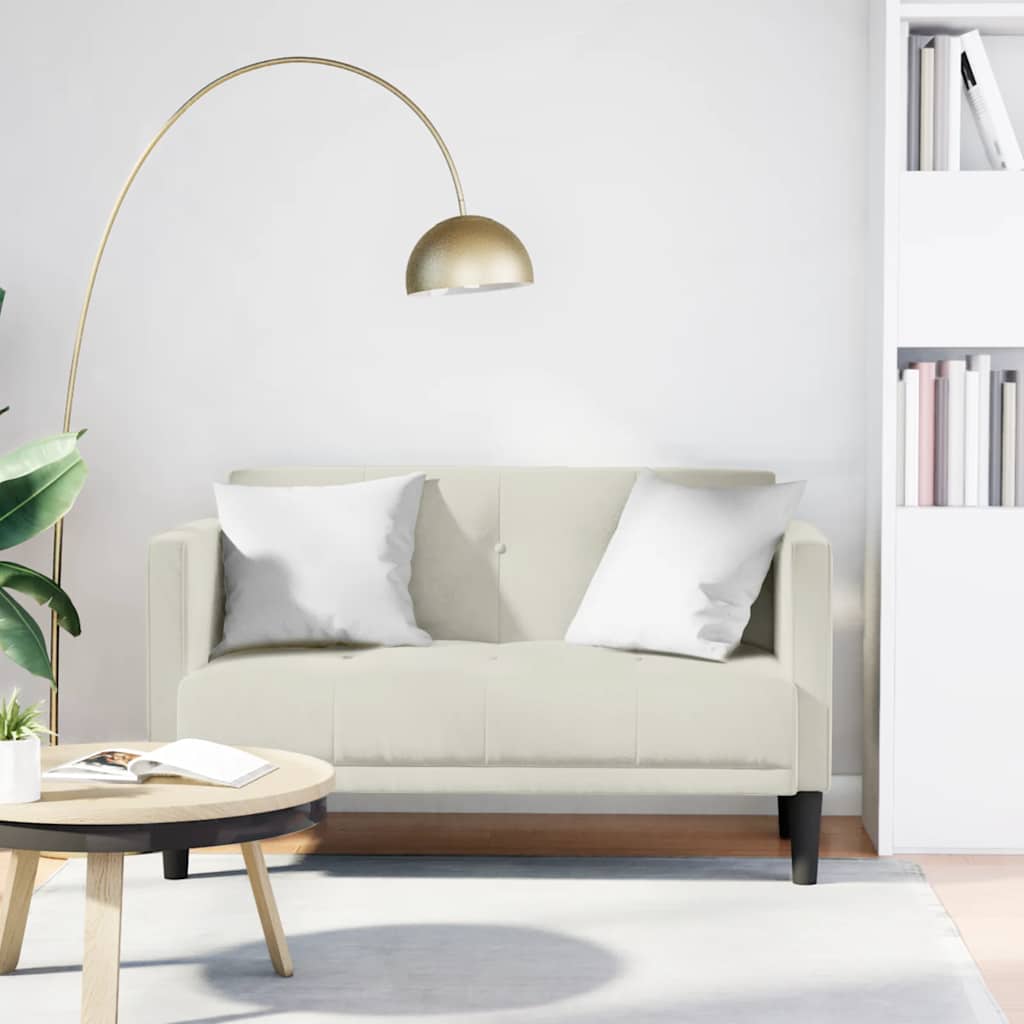 vidaXL Zweisitzer-Sofa Creme 111 cm Samt