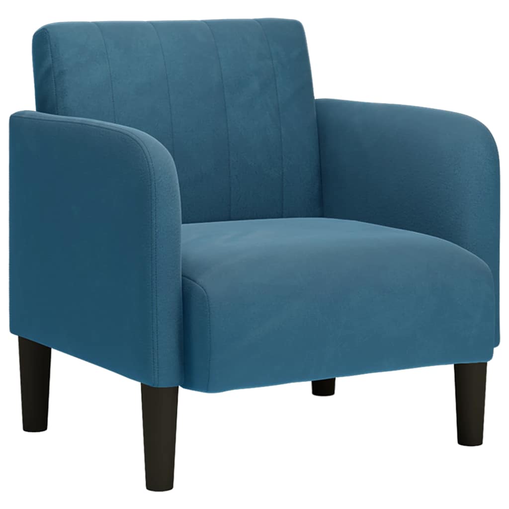 vidaXL Rozkládací křeslo s područkami, modré, 54 cm, samet