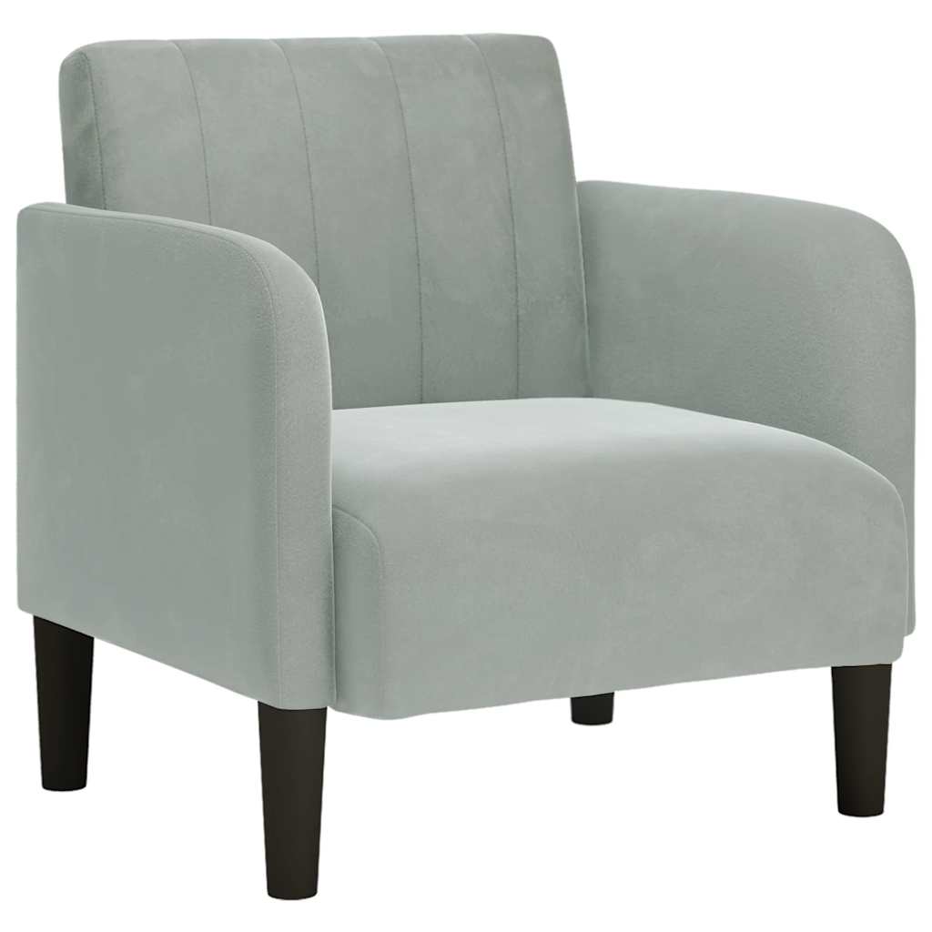 VidaXL Fauteuil Met Armleuningen 54 Cm Fluweel Lichtgrijs