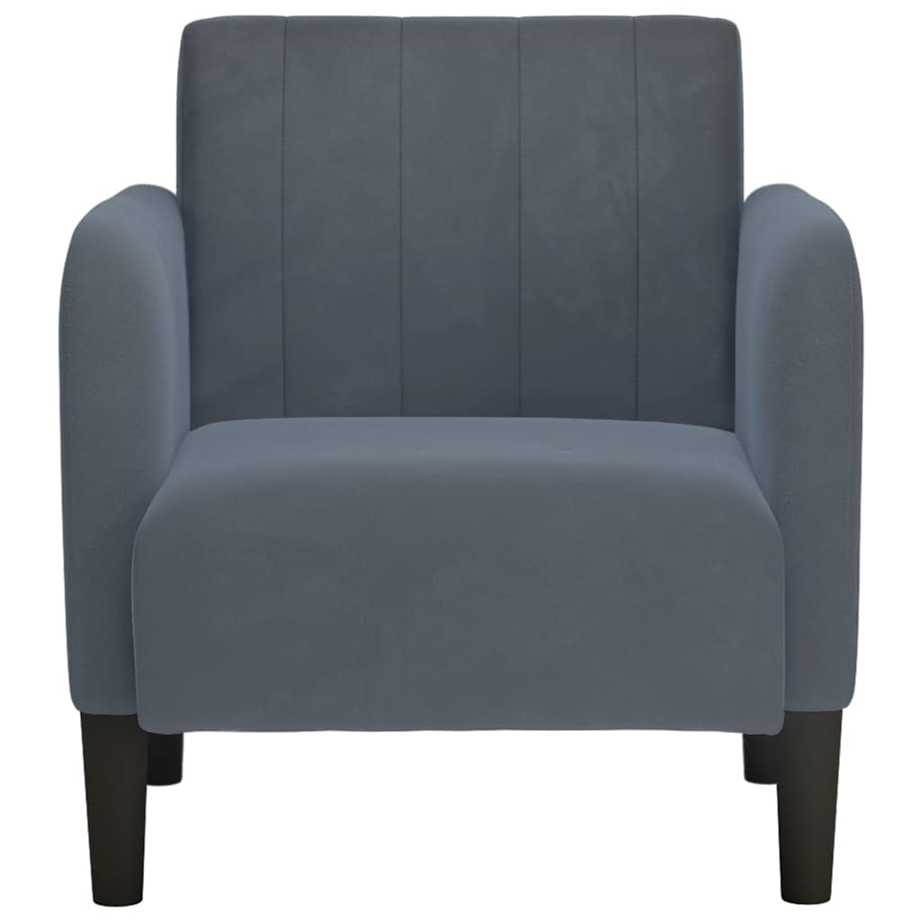 vidaXL Fauteuil met armleuningen 54 cm fluweel donkergrijs afbeelding