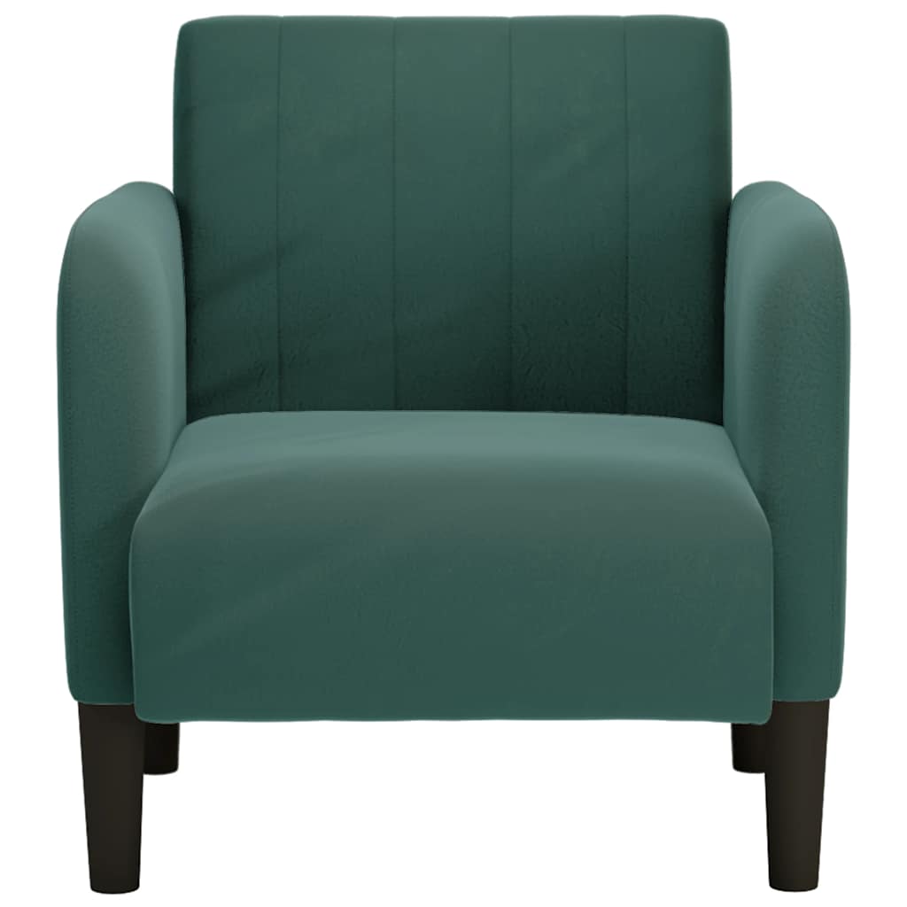 vidaXL Fauteuil met armleuningen 54 cm fluweel donkergroen afbeelding