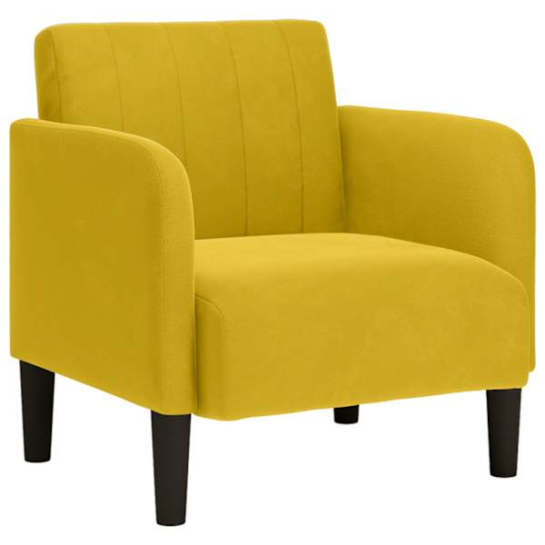 vidaXL k&auml;etugedega diivanitool, kollane, 54 cm, samet