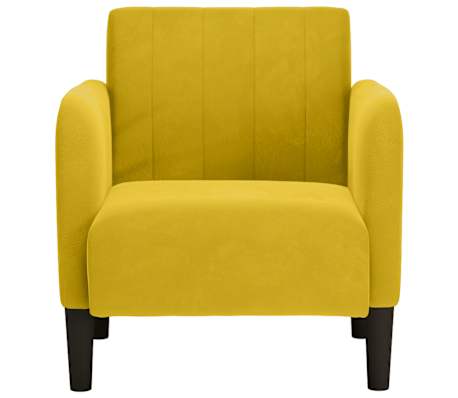 vidaXL Sill&oacute;n con reposabrazos terciopelo amarillo 54 cm