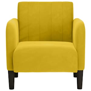 vidaXL Sill&oacute;n con reposabrazos terciopelo amarillo 54 cm