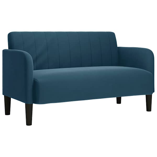 vidaXL kahekohaline diivan, sinine, 109 cm, samet