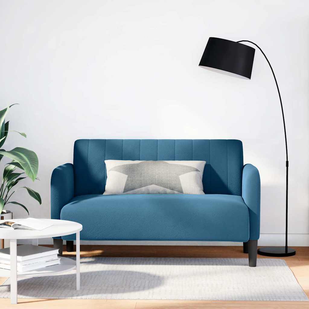 vidaXL Zweisitzer-Sofa Blau 109 cm Samt