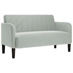 Loveseat Sofa světle šedá 109 cm samet - obrázek 2