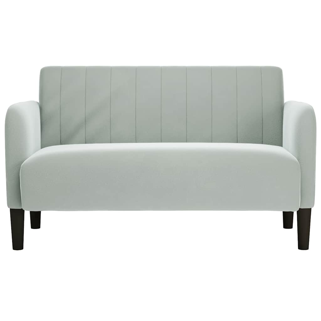 vidaXL Loveseat bank 109 cm fluweel lichtgrijs afbeelding