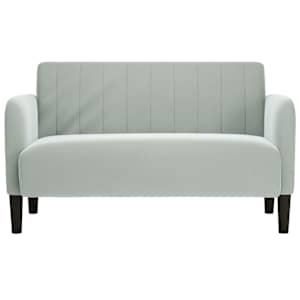 Loveseat Sofa světle šedá 109 cm samet - obrázek 3