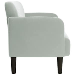 Loveseat Sofa světle šedá 109 cm samet - obrázek 4
