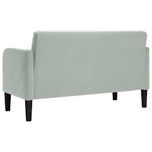 Loveseat Sofa světle šedá 109 cm samet - obrázek 5