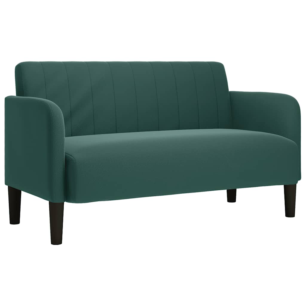 vidaXL Loveseat Sofa Tmavě zelená 109 cm samet